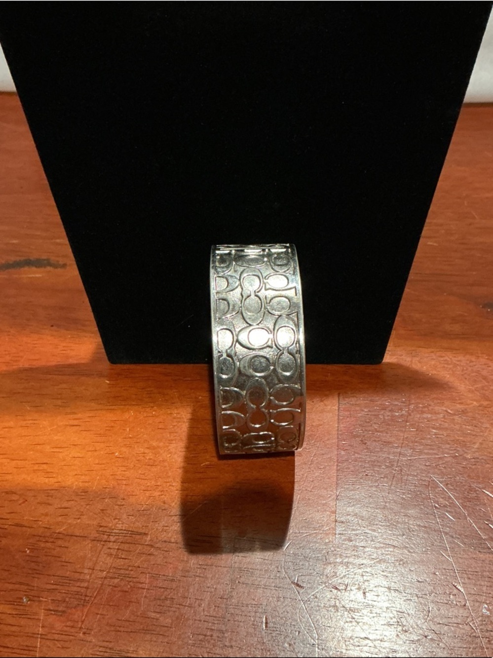 Coach Silver-Tone Signature Cuff Bracelet